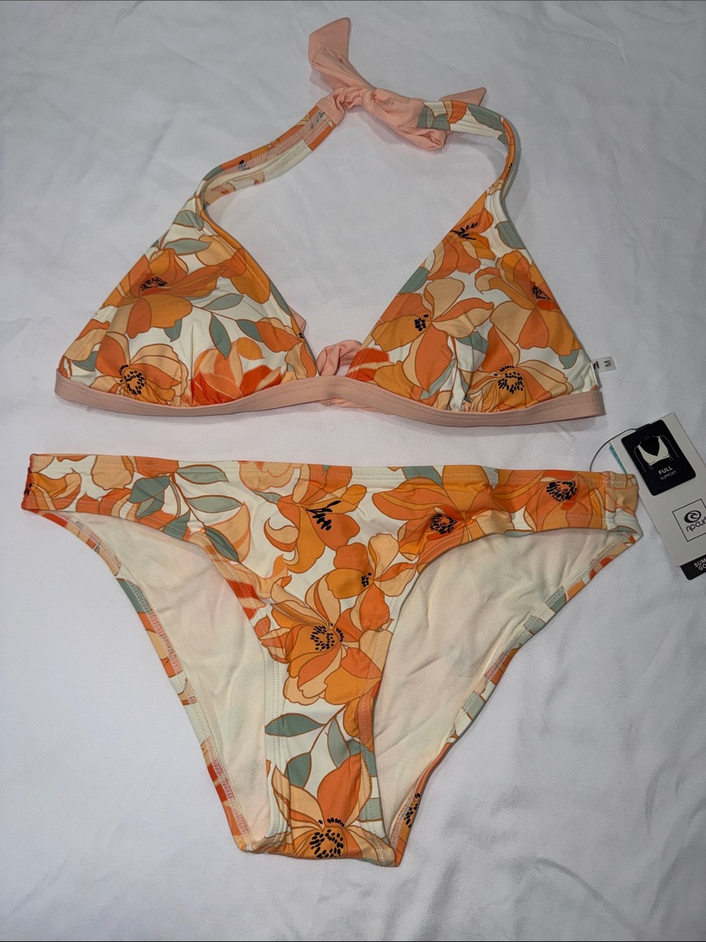 Rip Curl Papaya Punch Halter Top and Bottom Set, Medium